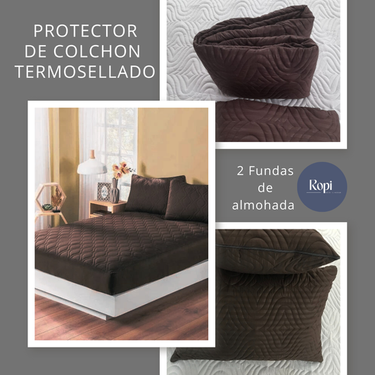 Protector De Colchón Termosellado + Fundas de almohadas