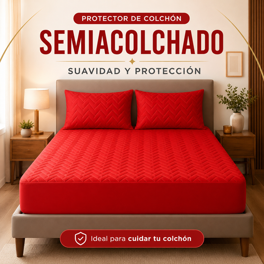 Protector de Colchón Semiacolchado + 2 Fundas | Ropi Hogar