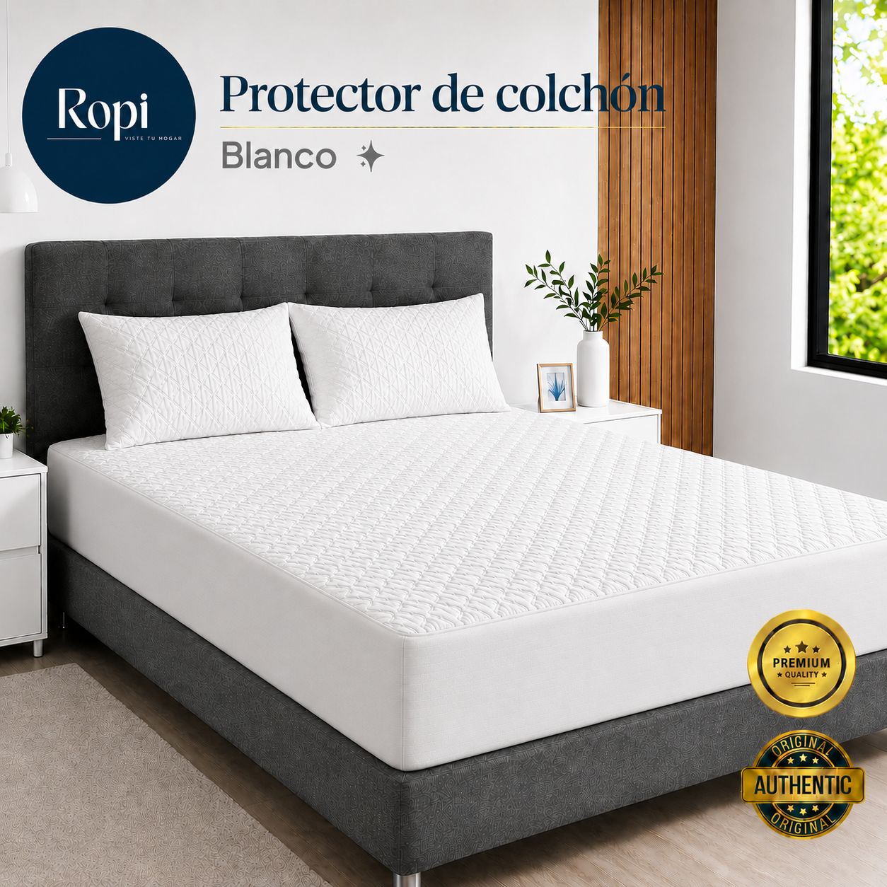Protector De Colchón Termosellado + Fundas de almohadas