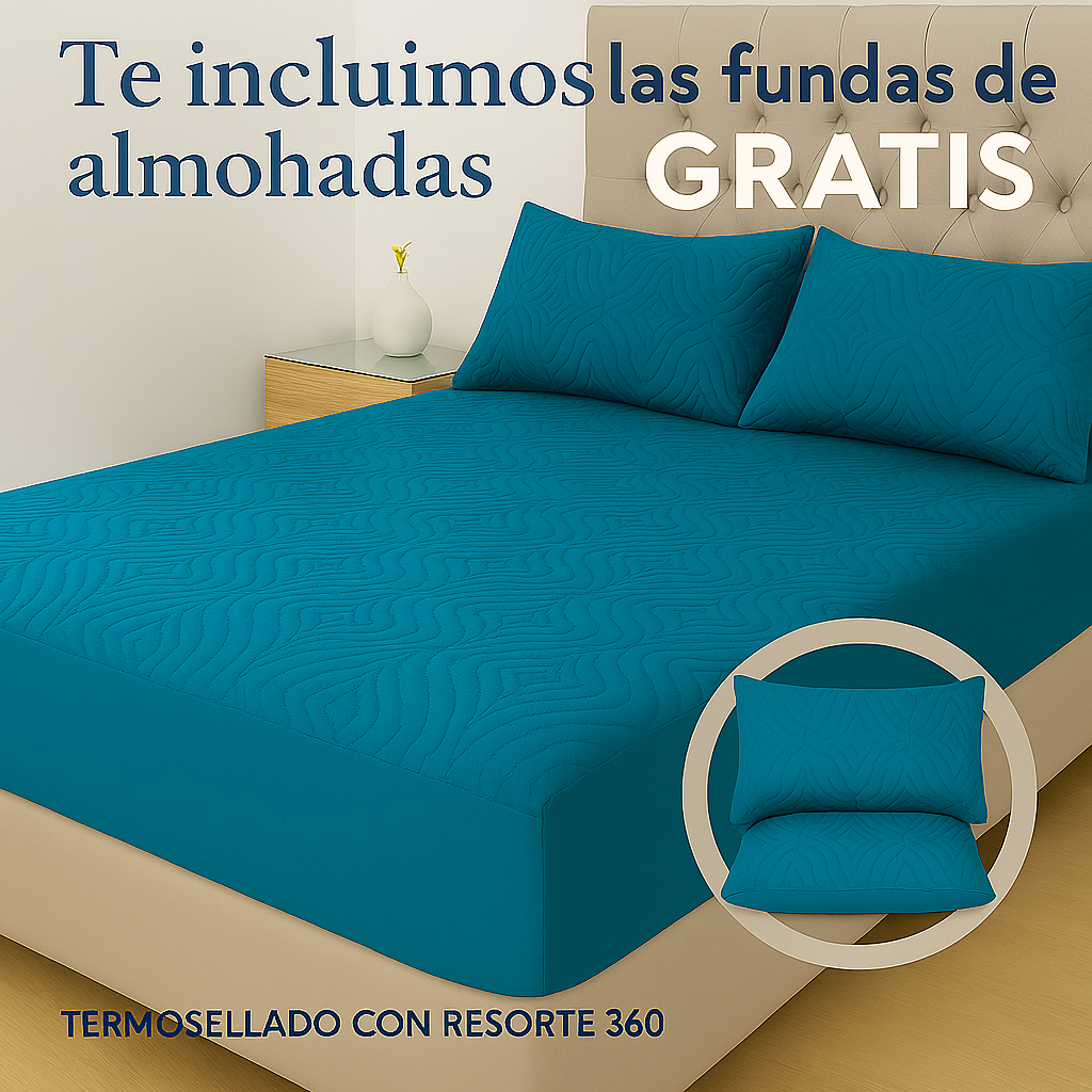 Protector De Colchón Termosellado + Fundas de almohadas