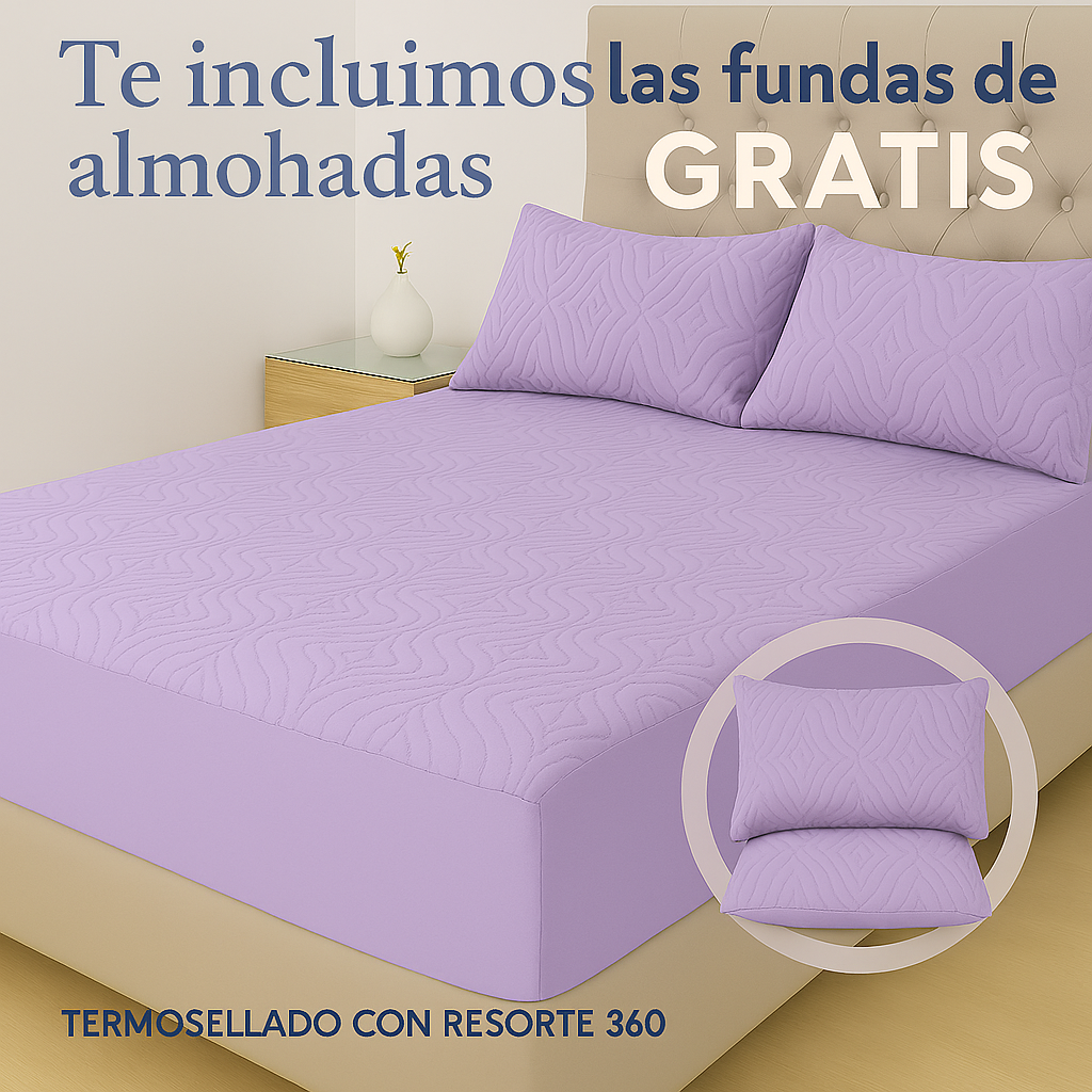 Protector De Colchón Termosellado + Fundas de almohadas