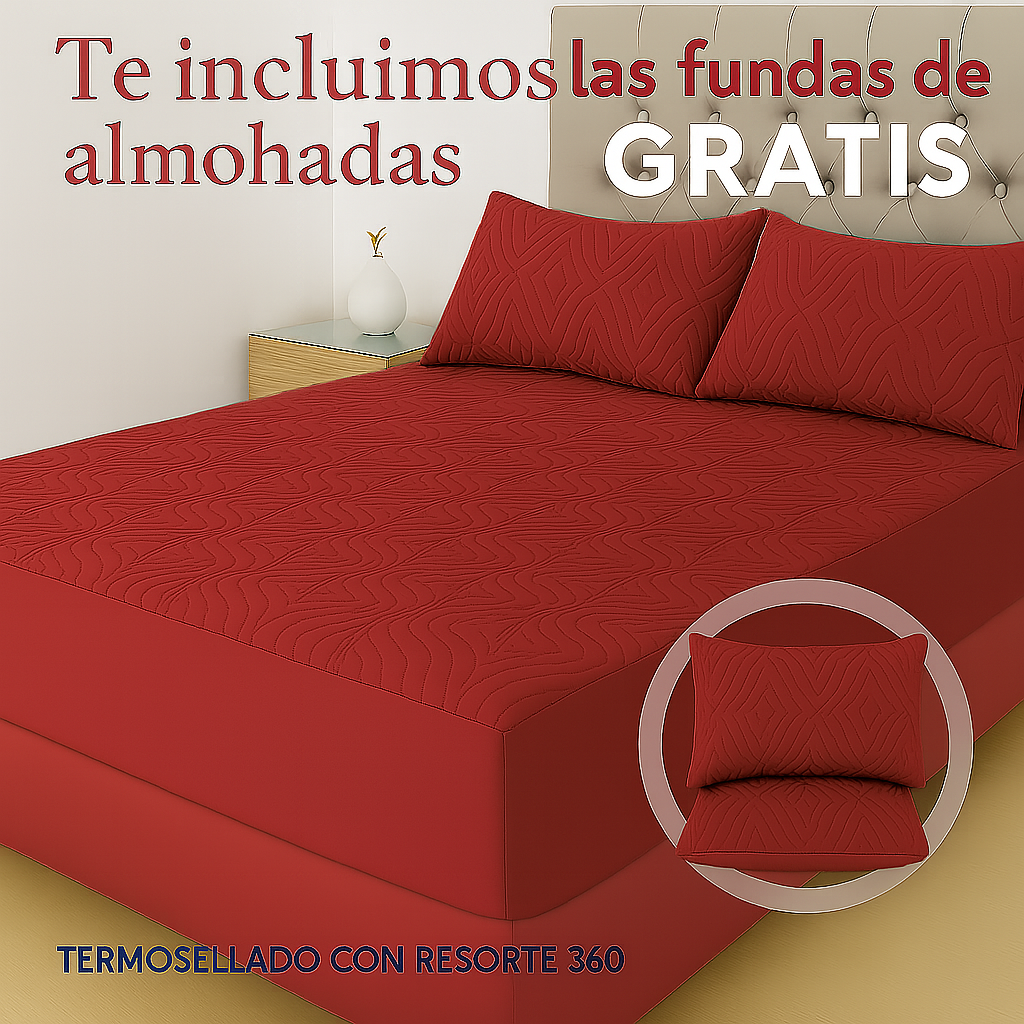 Protector De Colchón Termosellado + Fundas de almohadas