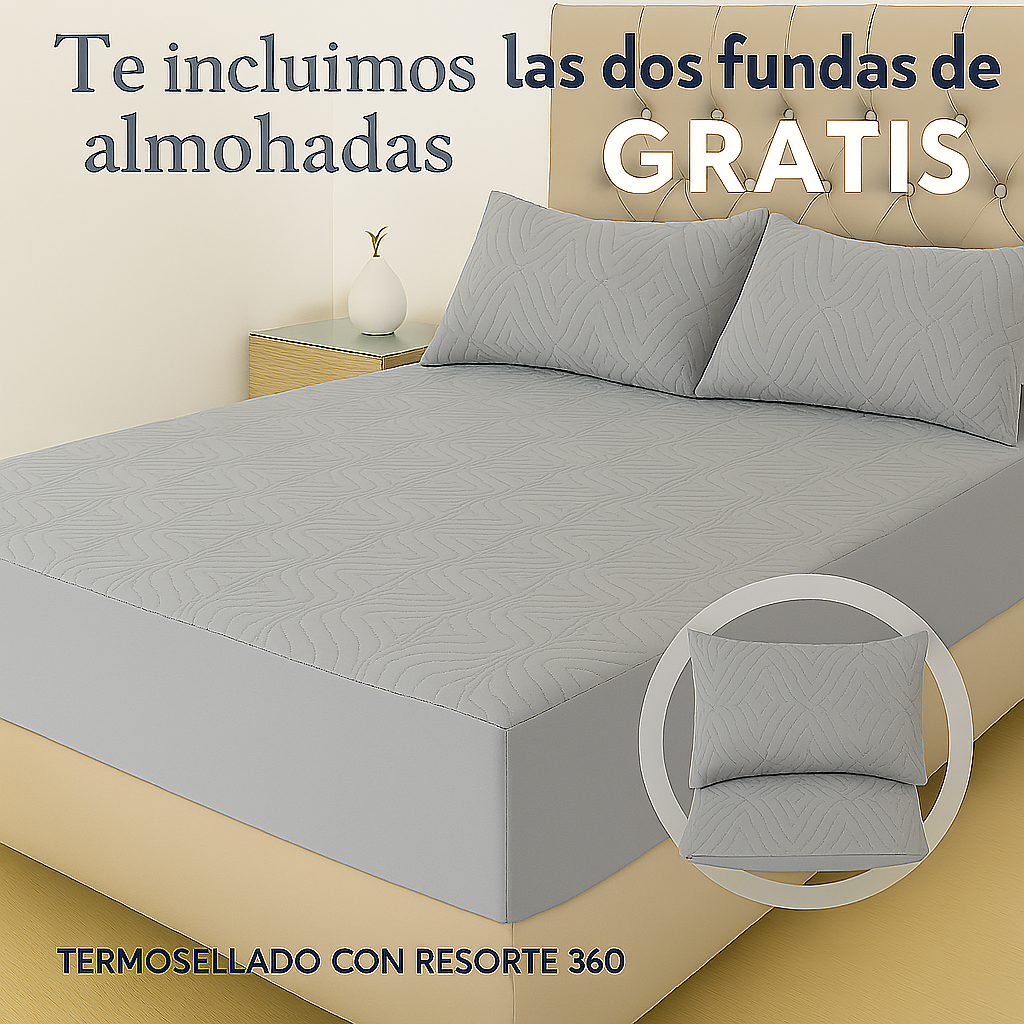 Protector De Colchón Termosellado + Fundas de almohadas