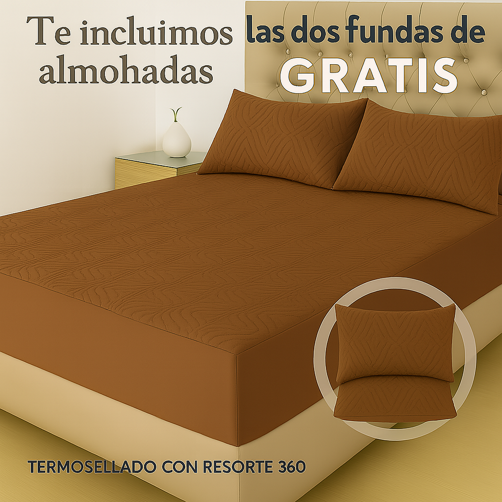 Protector De Colchón Termosellado + Fundas de almohadas
