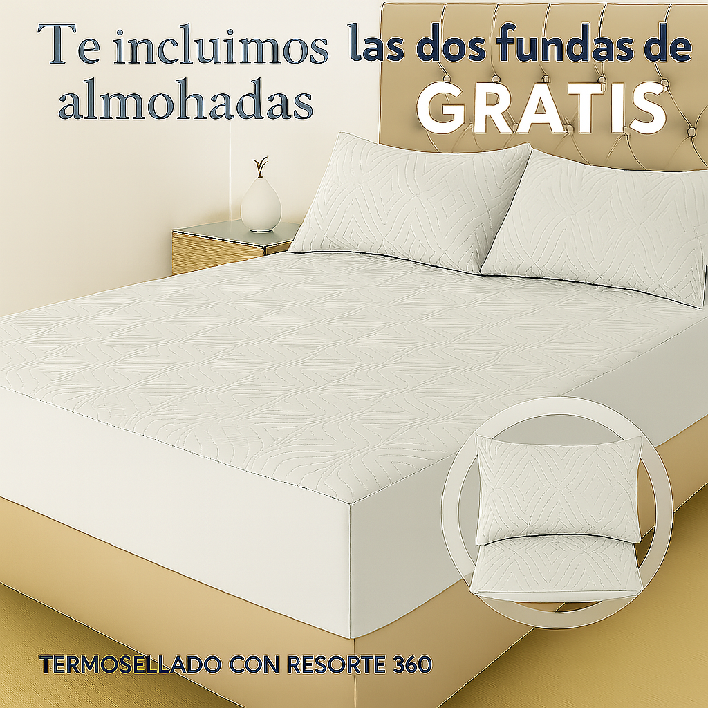 Protector De Colchón Termosellado + Fundas de almohadas