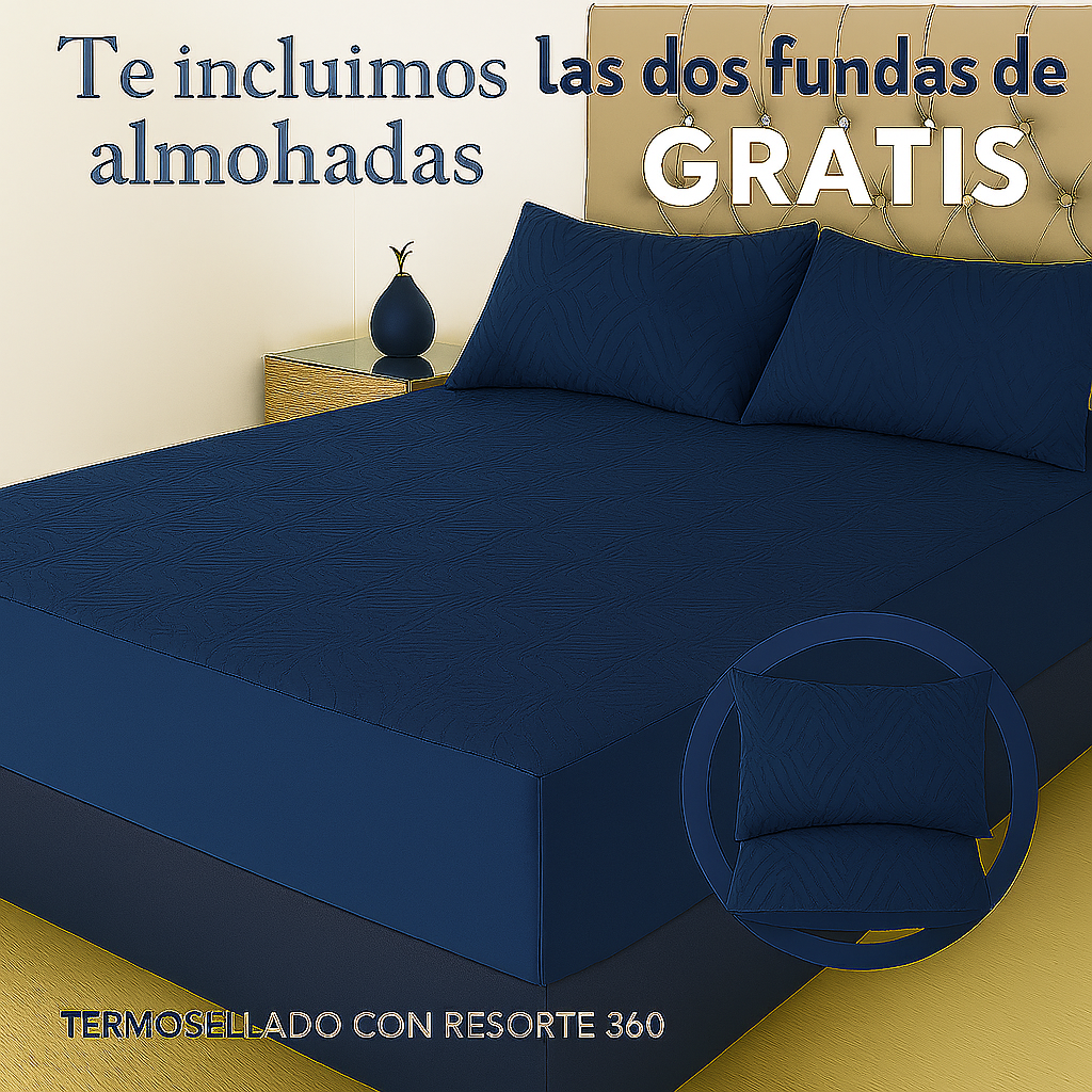 Protector De Colchón Termosellado + Fundas de almohadas