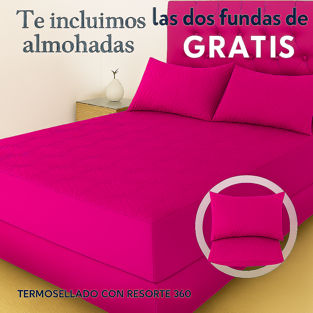 Protector De Colchón Termosellado + Fundas de almohadas