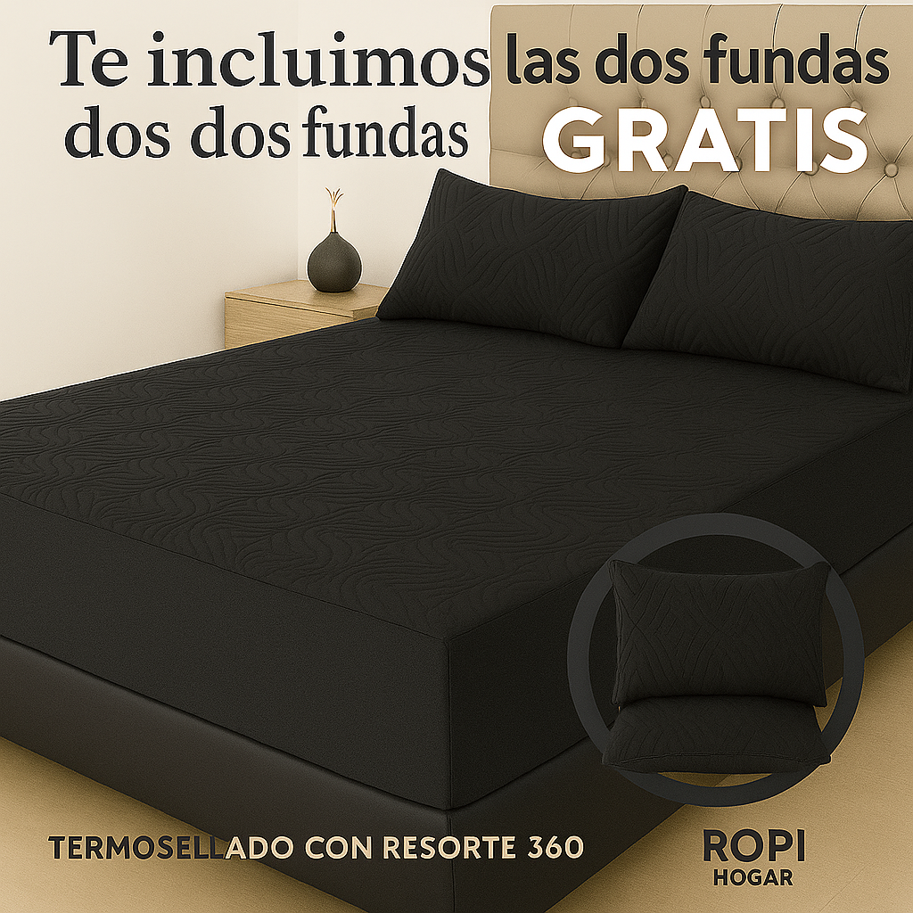Protector De Colchón Termosellado + Fundas de almohadas