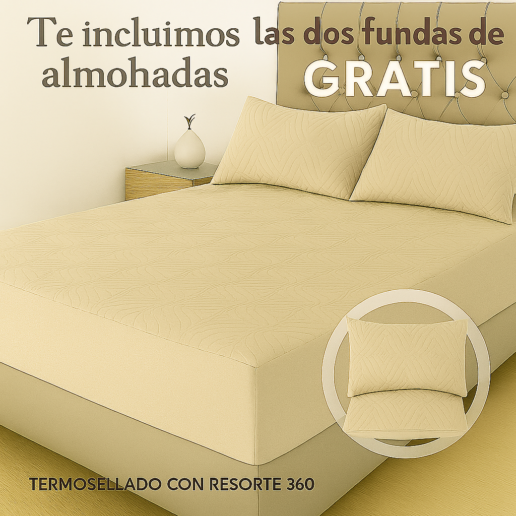 Protector De Colchón Termosellado + Fundas de almohadas