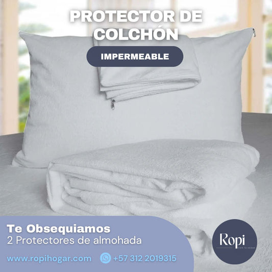 Protector De Colchón Impermeable + 2fundas Impermeable