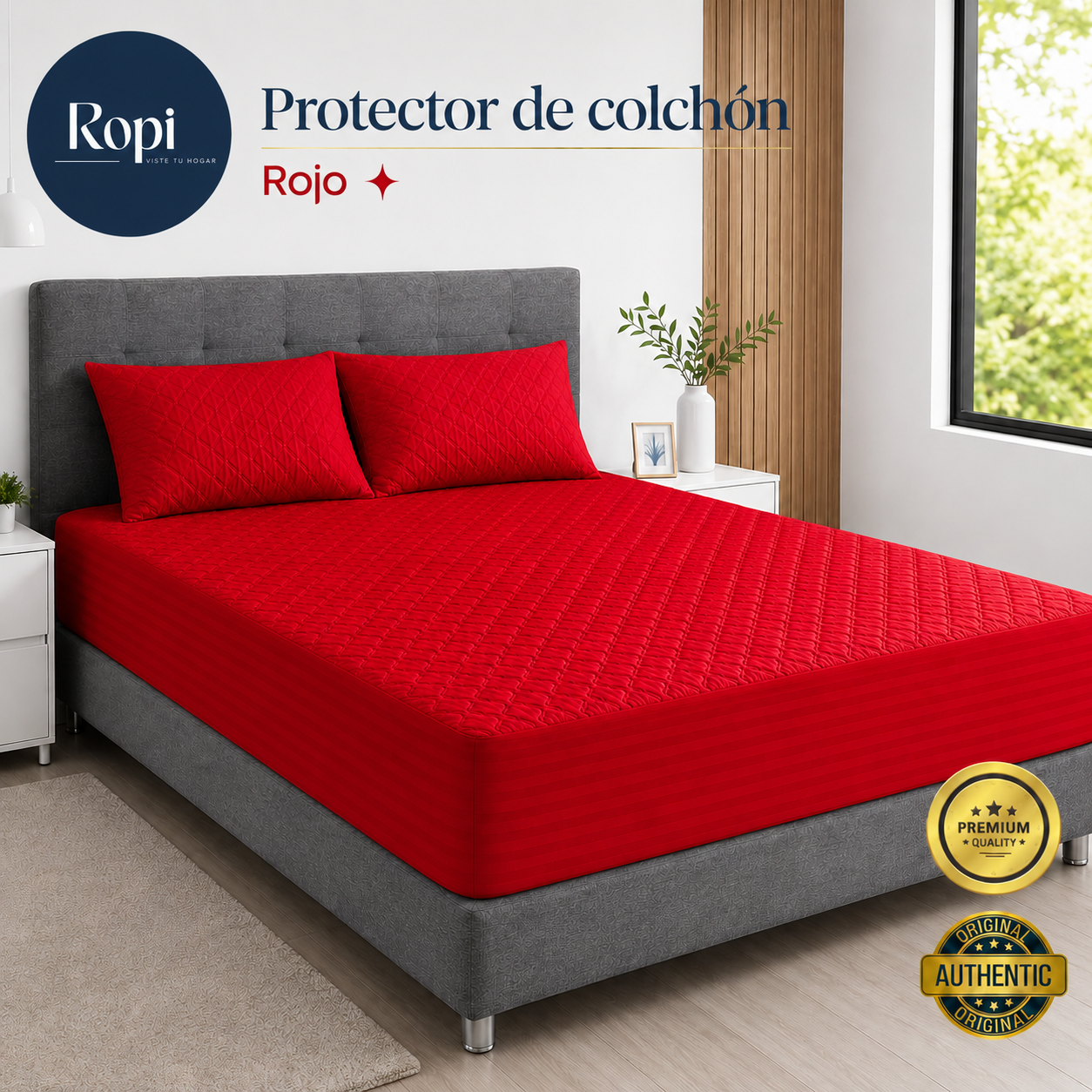 Protector De Colchón Termosellado + Fundas de almohadas