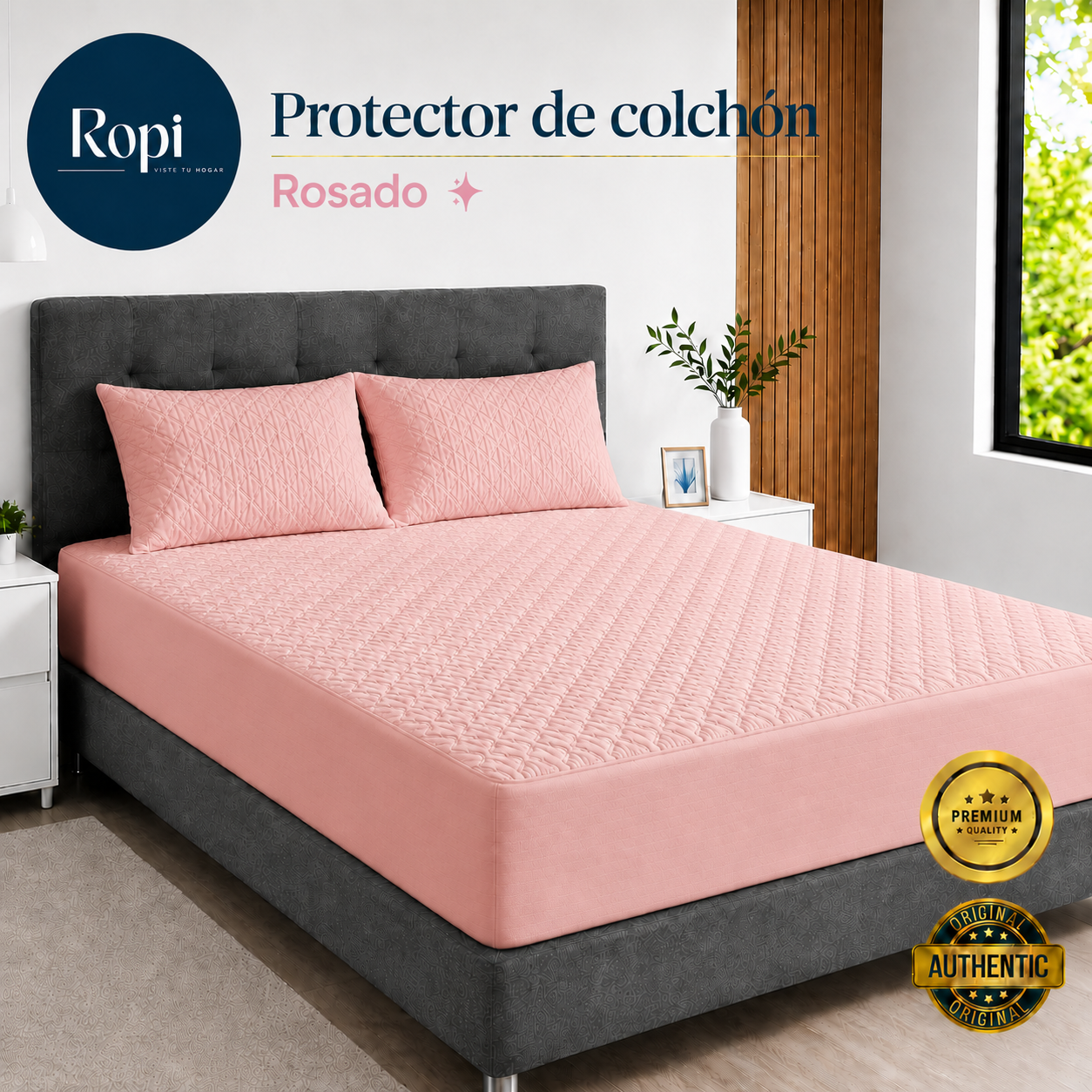 Protector De Colchón Termosellado + Fundas de almohadas