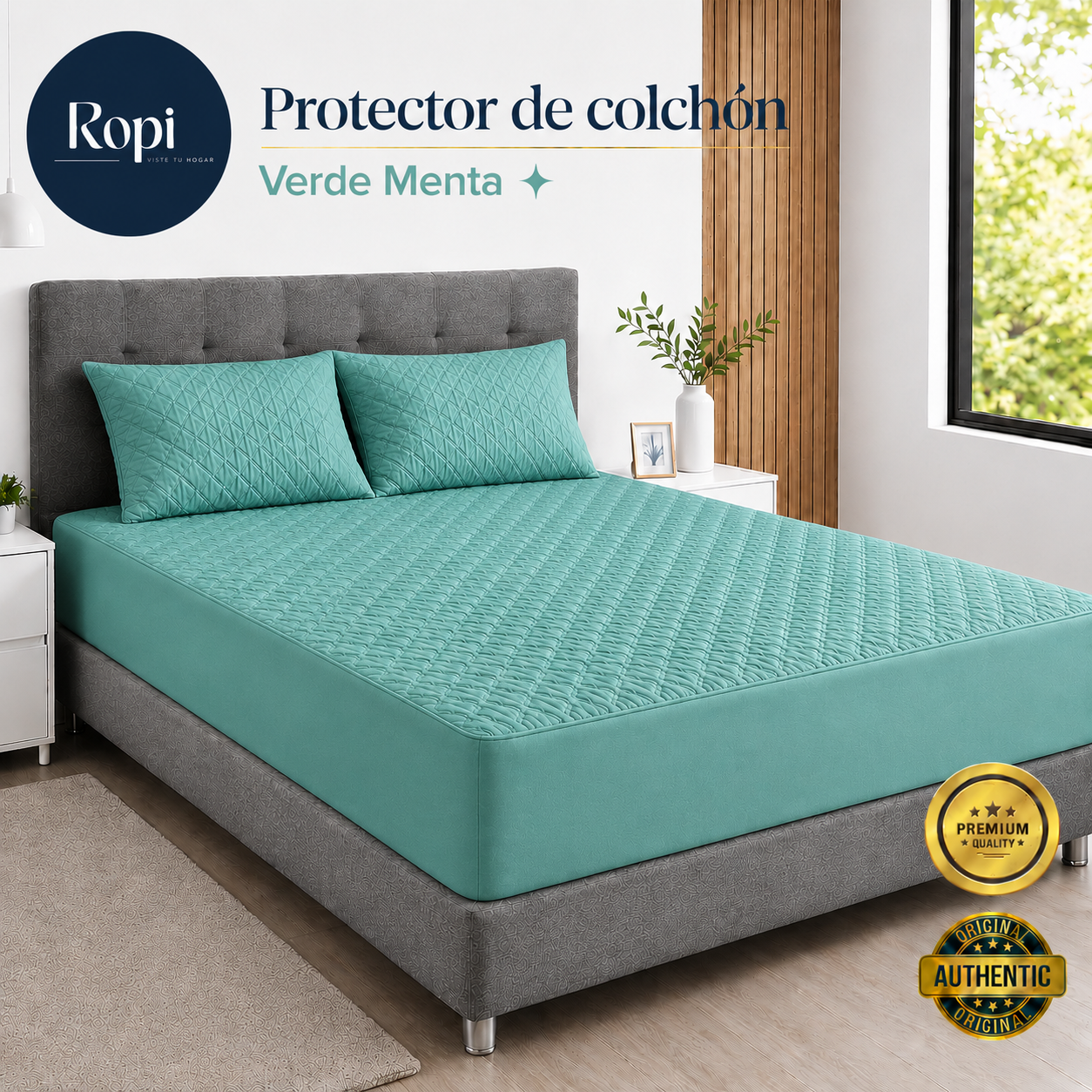 Protector De Colchón Termosellado + Fundas de almohadas