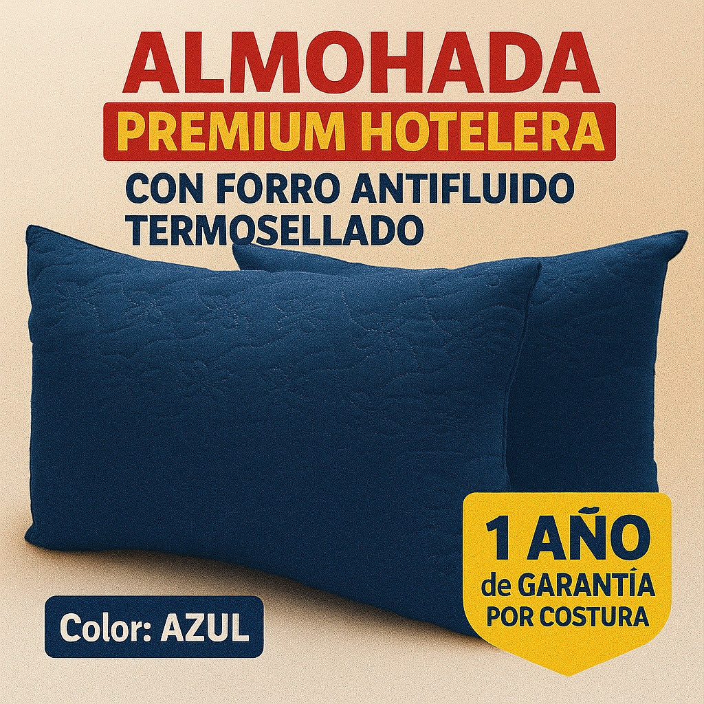 Almohadas Con Relleno Siliconado y Funda protectora Termosellada  68x48cm