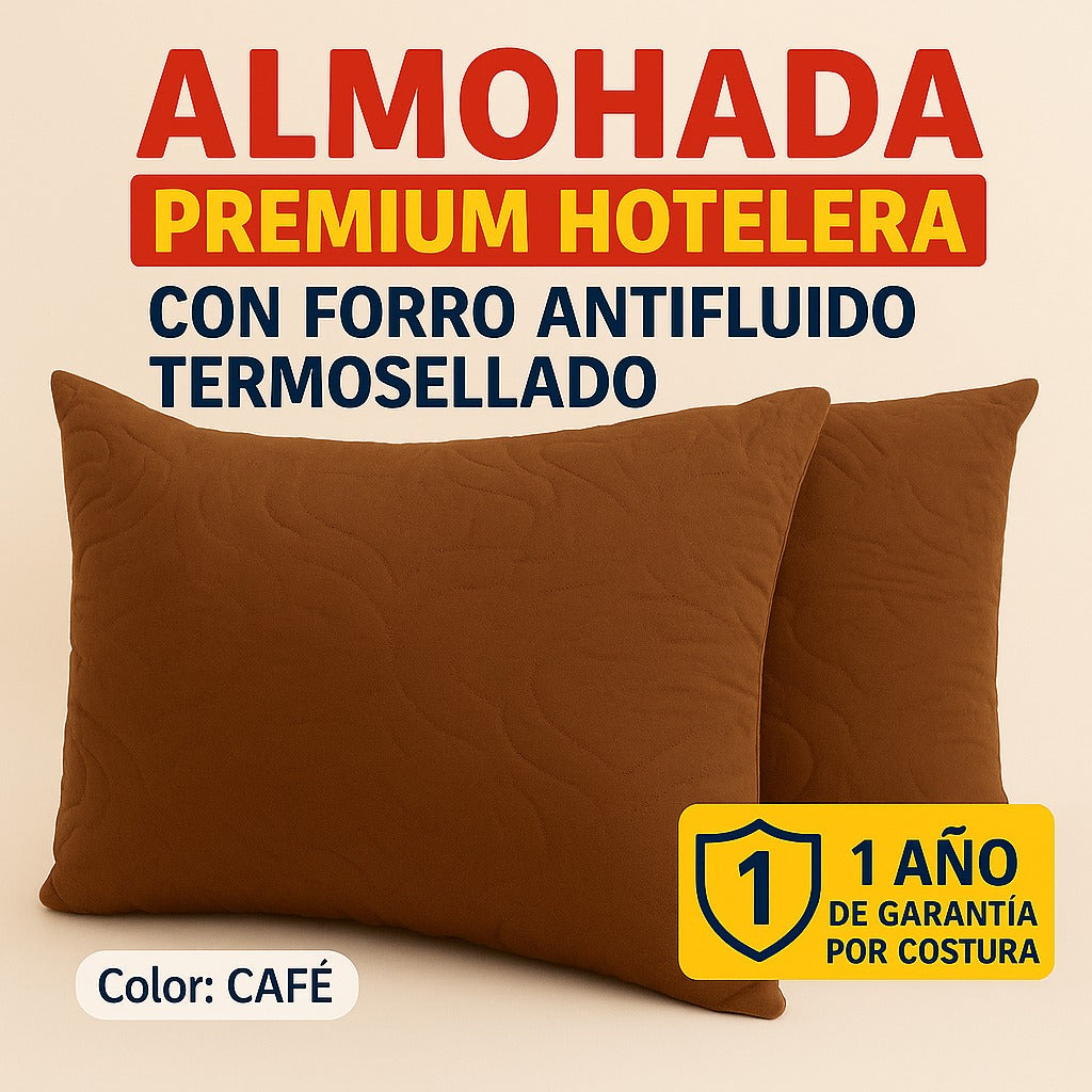 Almohadas Con Relleno Siliconado y Funda protectora Termosellada  68x48cm