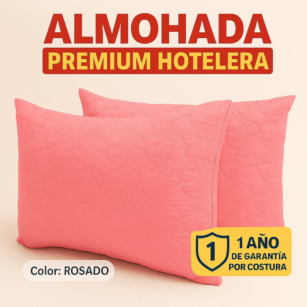 Almohadas Con Relleno Siliconado y Funda protectora Termosellada  68x48cm