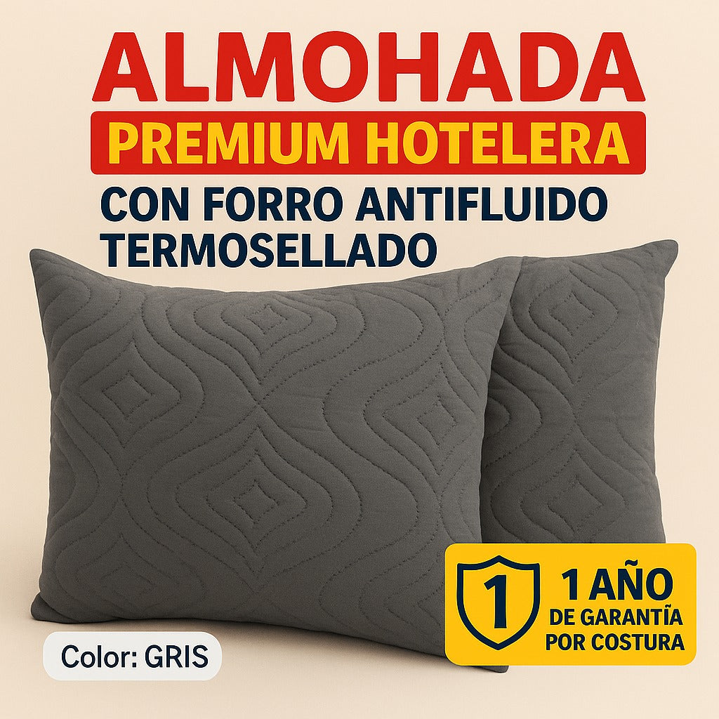 Almohadas Con Relleno Siliconado y Funda protectora Termosellada  68x48cm