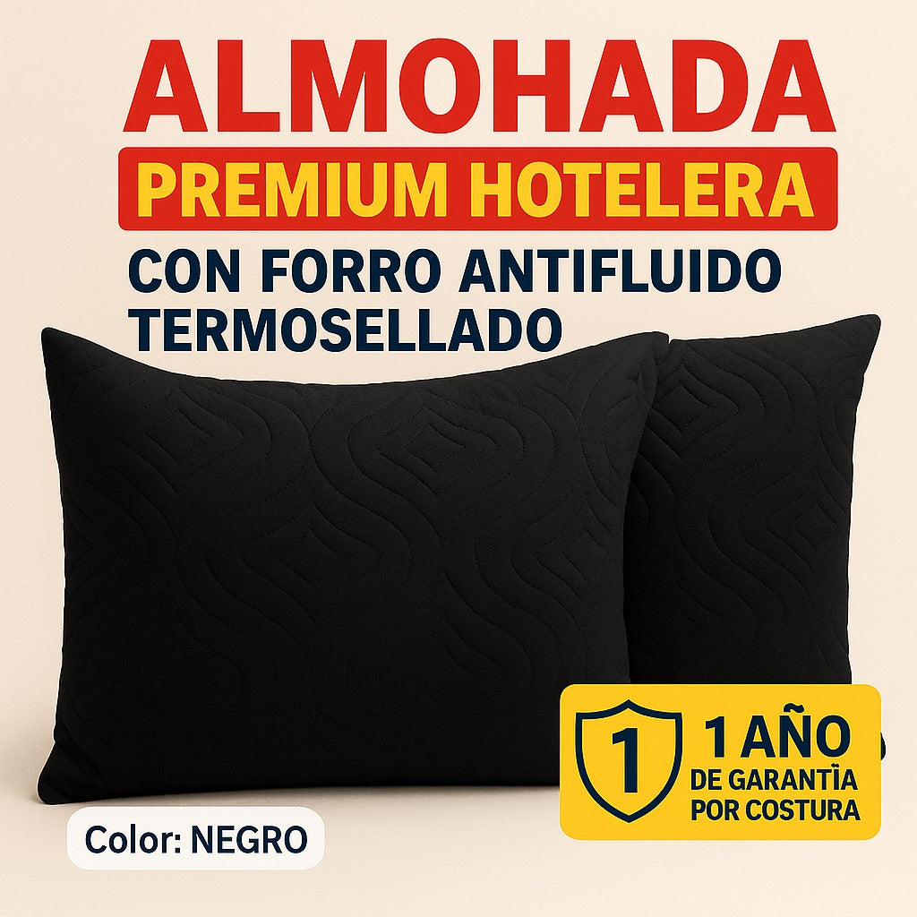 Almohadas Con Relleno Siliconado y Funda protectora Termosellada  68x48cm
