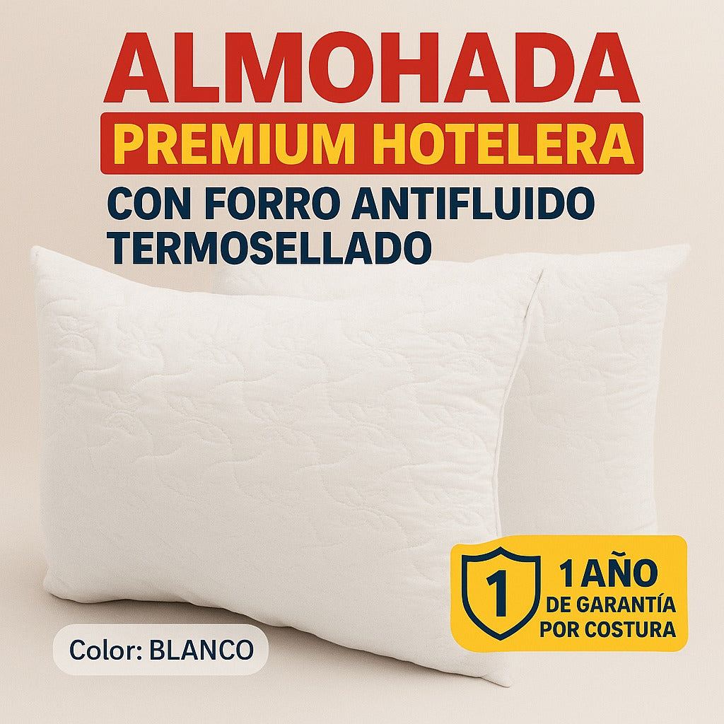Almohadas Con Relleno Siliconado y Funda protectora Termosellada  68x48cm