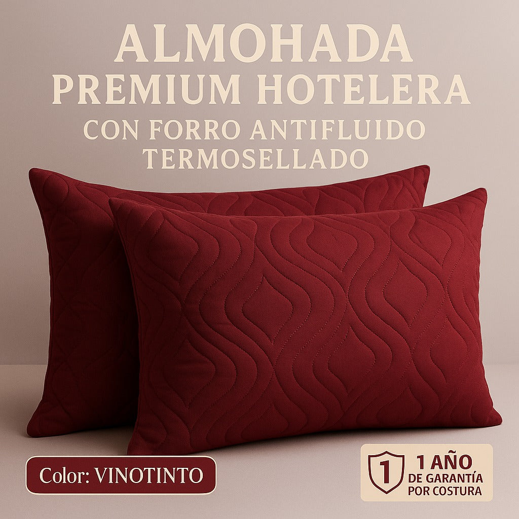 Almohadas Con Relleno Siliconado y Funda protectora Termosellada  68x48cm