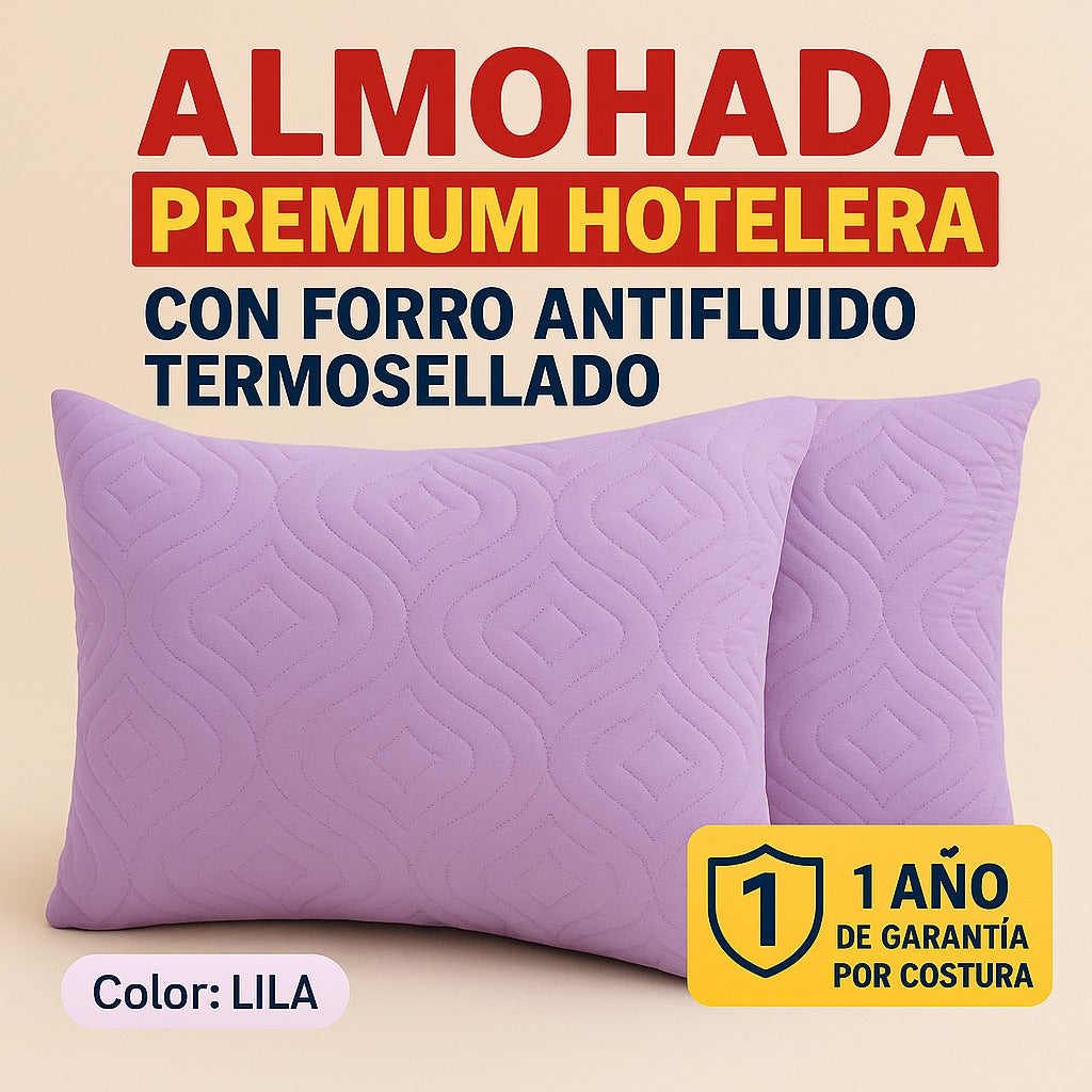 Almohadas Con Relleno Siliconado y Funda protectora Termosellada  68x48cm