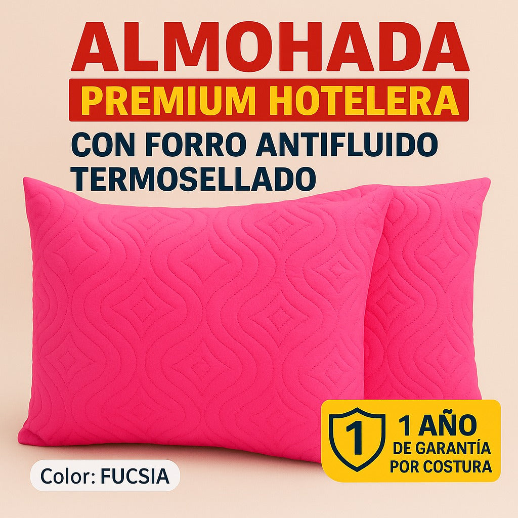 Almohadas Con Relleno Siliconado y Funda protectora Termosellada  68x48cm