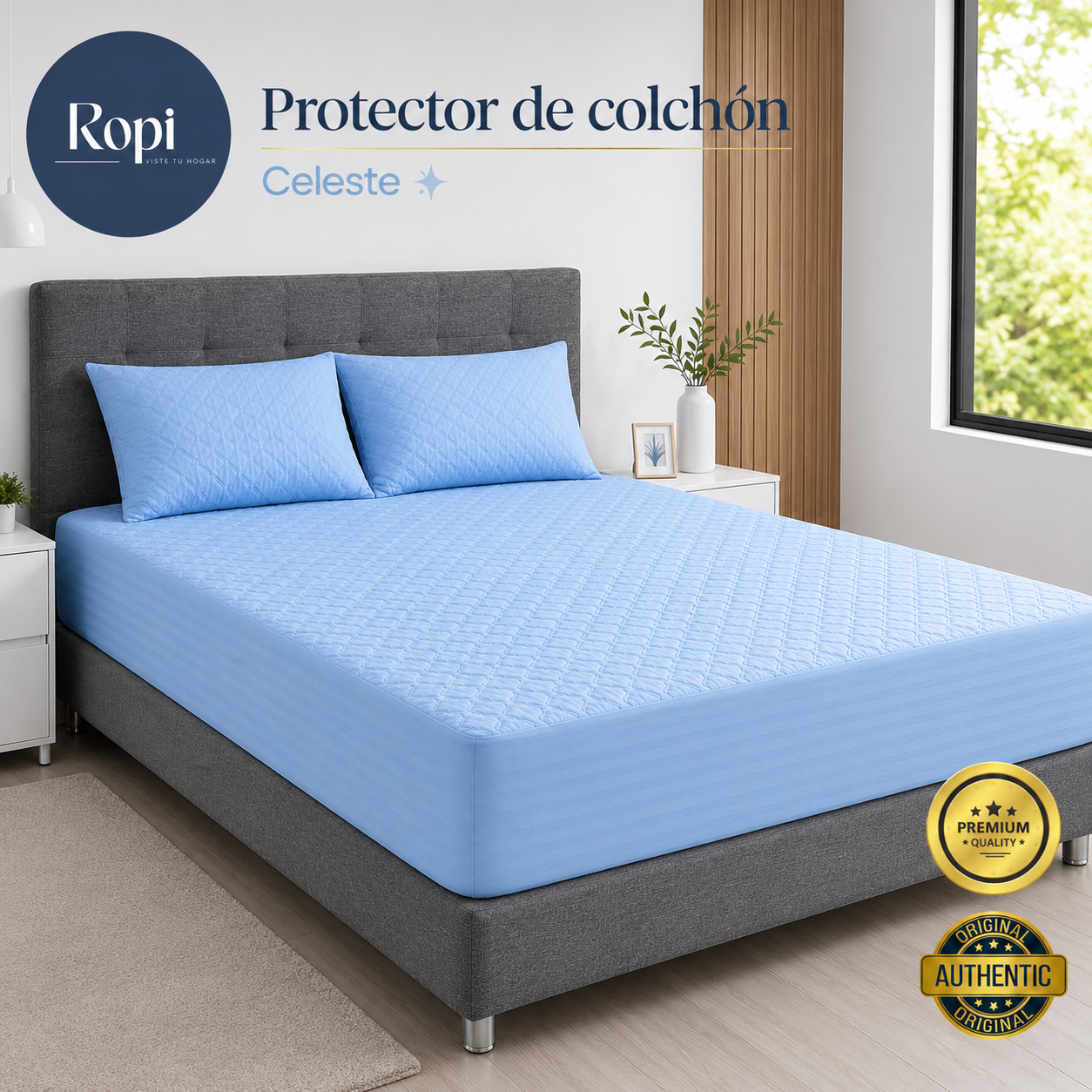 Protector De Colchón Termosellado + Fundas de almohadas